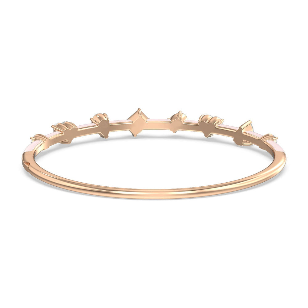 Mixed Shape Diamond Bangle in Ceramic with Lilac Blush Cut Diamond in 14KT Rose Gold view 4
