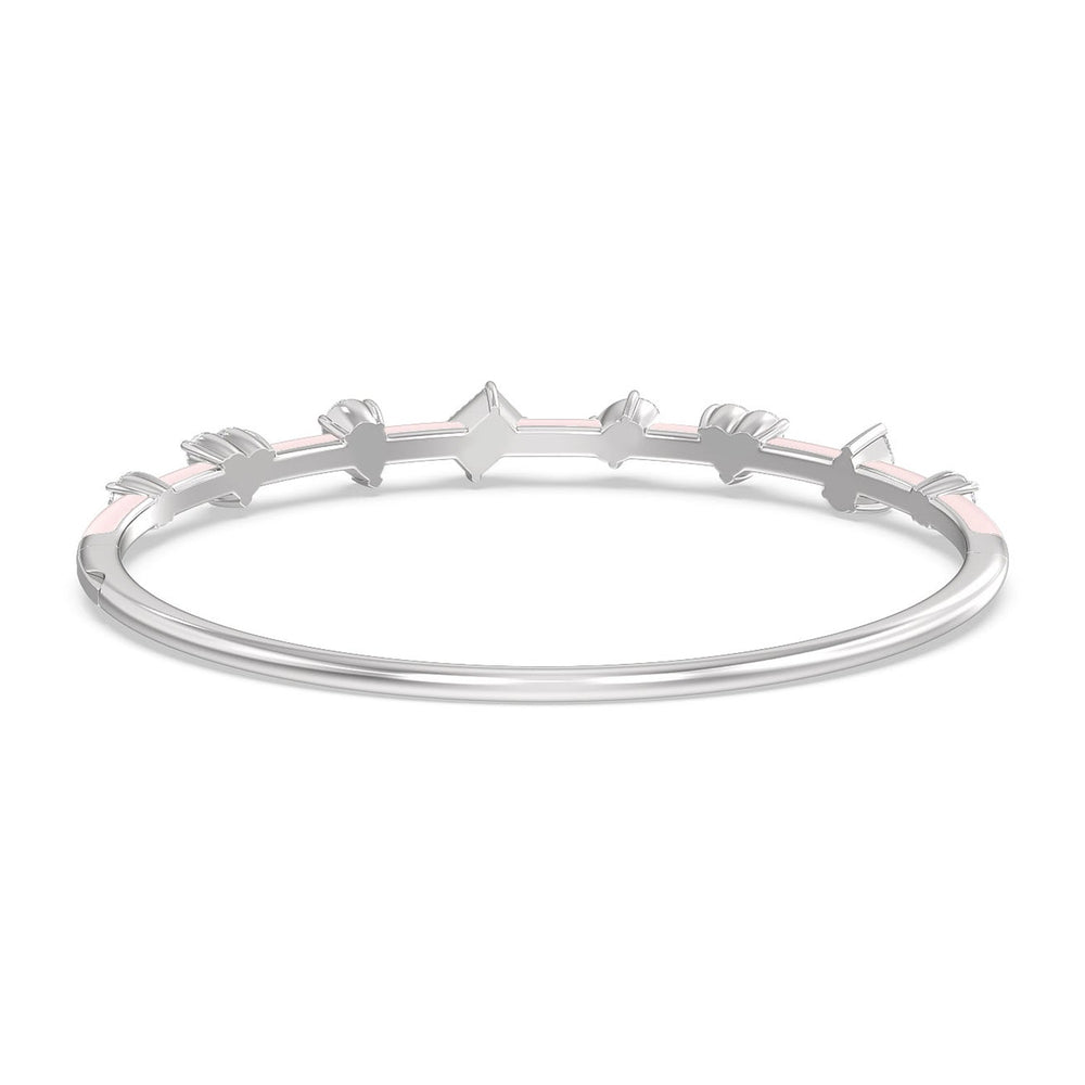 Mixed Shape Diamond Bangle in Ceramic with Lilac Blush Cut Diamond in 14KT White Gold view 4
