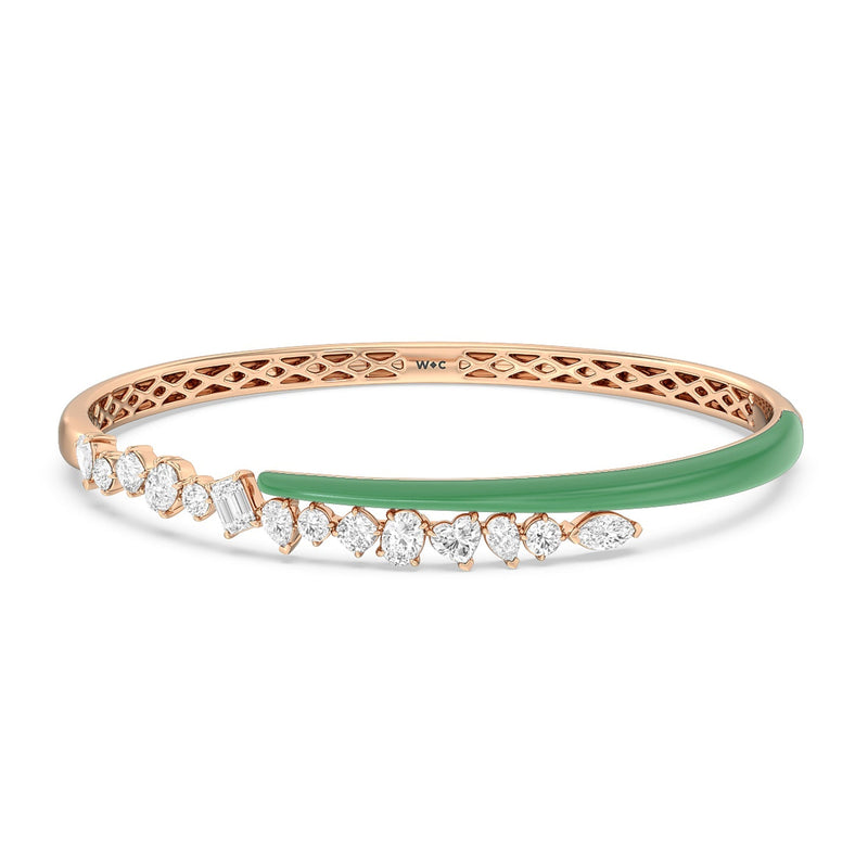 Split Mixed Shape Bangle in Ceramic