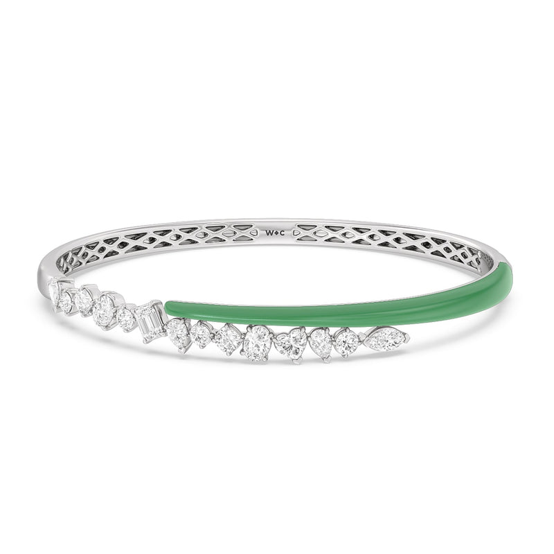 Split Mixed Shape Bangle in Ceramic