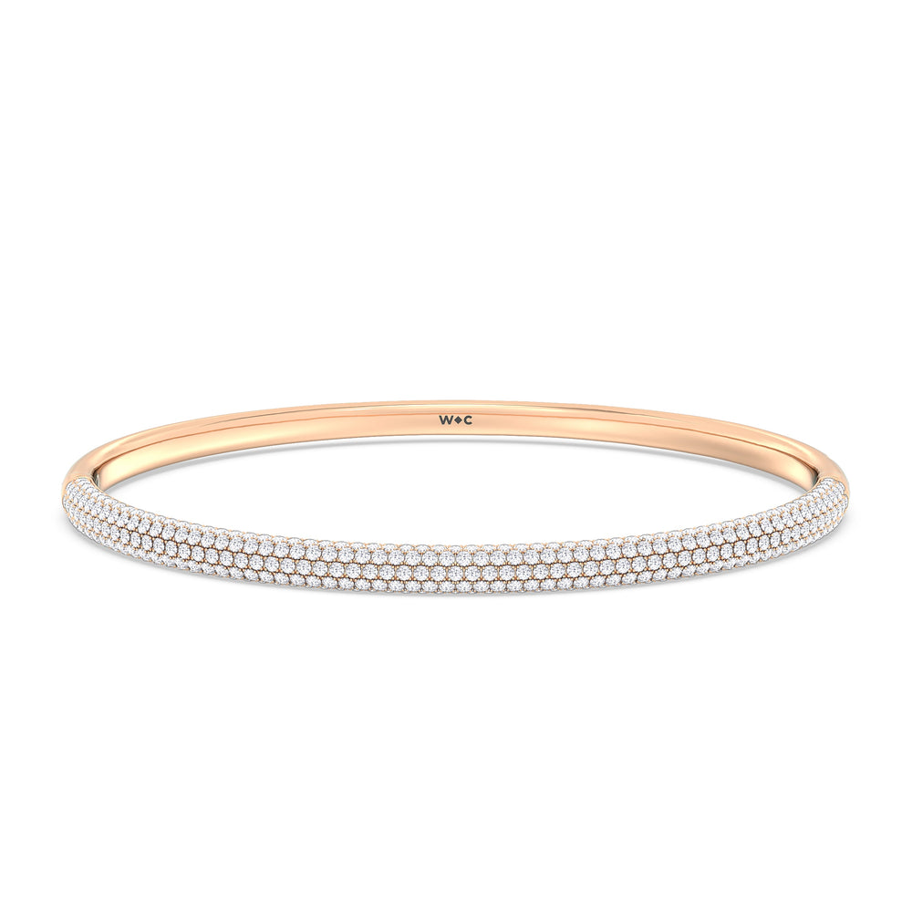 The Windsor Wide Bangle with Lab Cut Diamond in 14KT Rose Gold view 2
