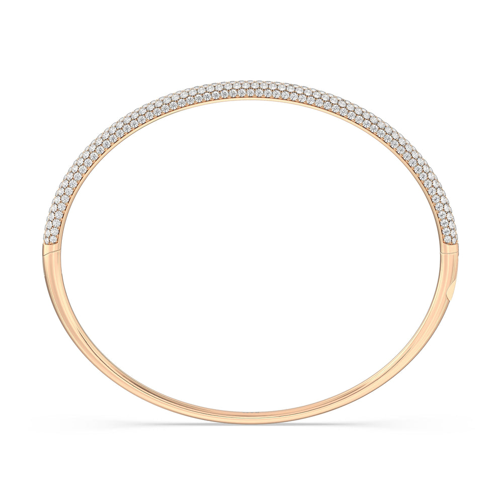 The Windsor Slim Bangle with Lab Cut Diamond in 14KT Rose Gold view 4
