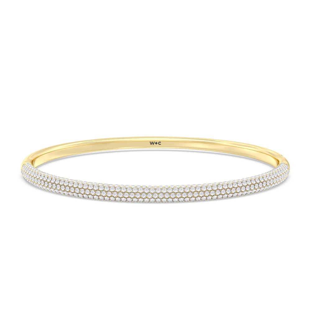 The Windsor Slim Bangle with Lab Cut Diamond in 14KT Yellow Gold view 1
