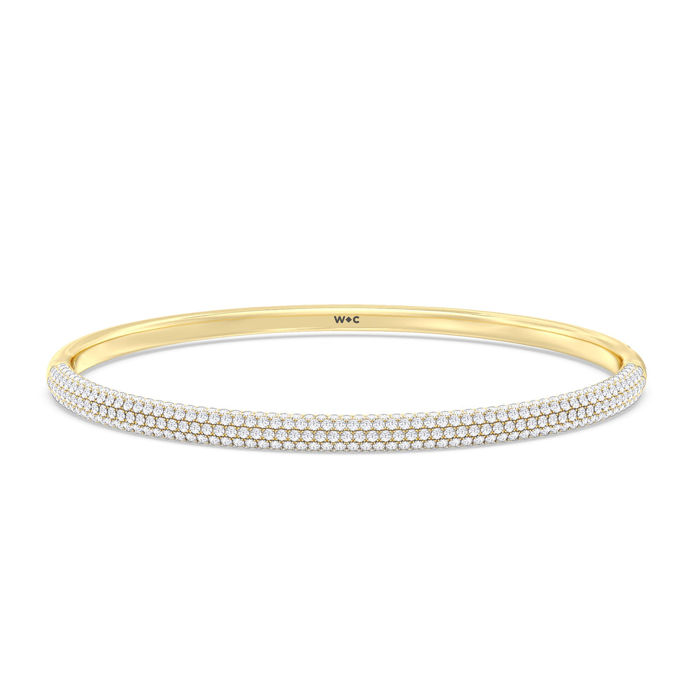 The Windsor Wide Bangle with Lab Cut Diamond in 14KT Yellow Gold view 2
