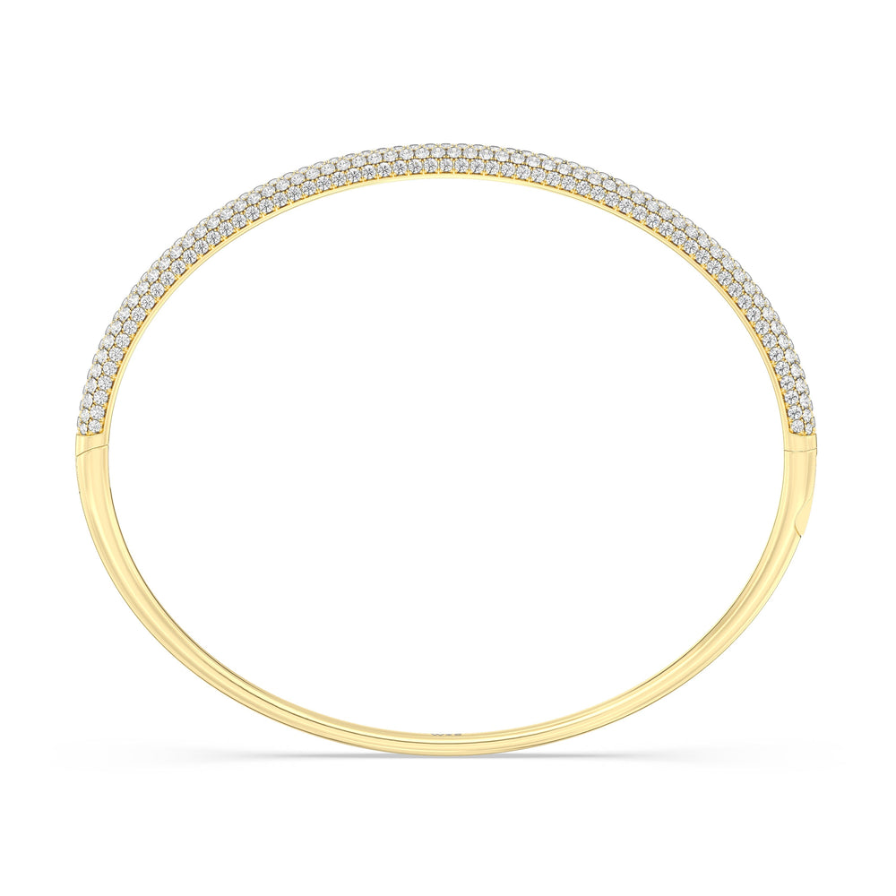 The Windsor Slim Bangle with Lab Cut Diamond in 14KT Yellow Gold view 4
