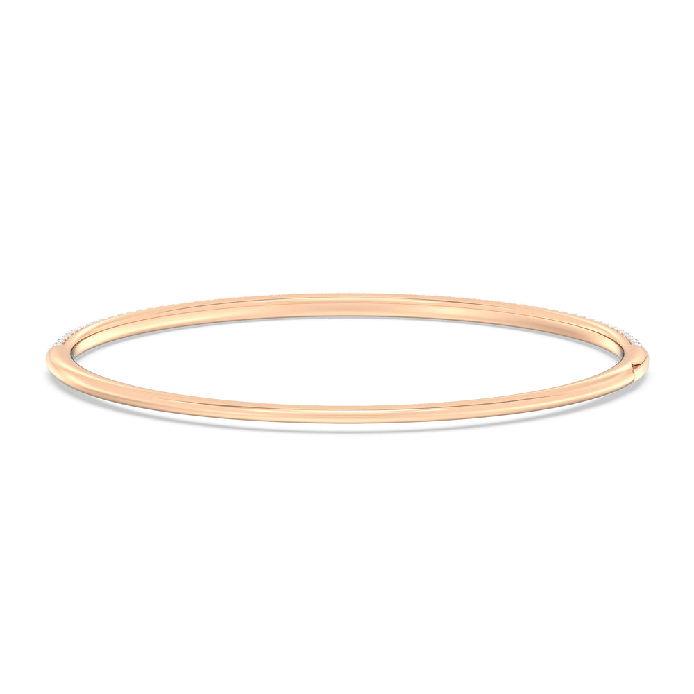 The Windsor Slim Bangle with Lab Cut Diamond in 14KT Rose Gold view 6
