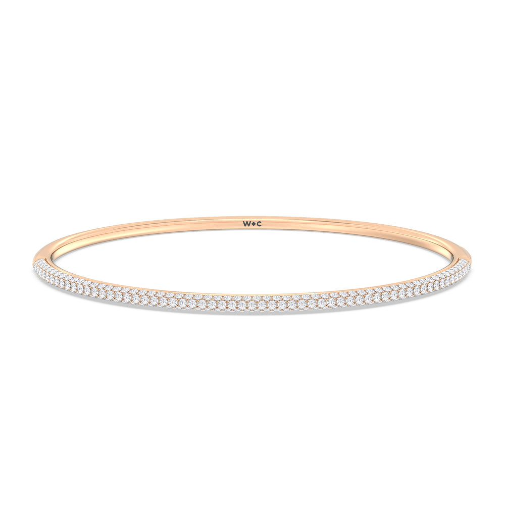 The Windsor Slim Bangle with Lab Cut Diamond in 14KT Rose Gold view 2
