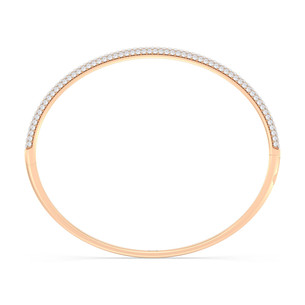 The Windsor Slim Bangle with Lab Cut Diamond in 14KT Rose Gold view 4
