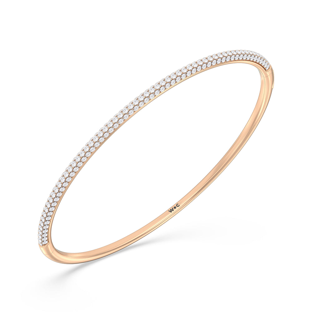 The Windsor Slim Bangle with Lab Cut Diamond in 14KT Rose Gold view 5
