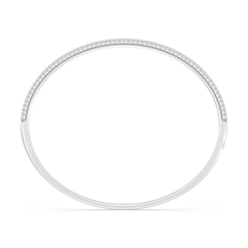 The Windsor Slim Bangle with Lab Cut Diamond in 14KT White Gold view 4
