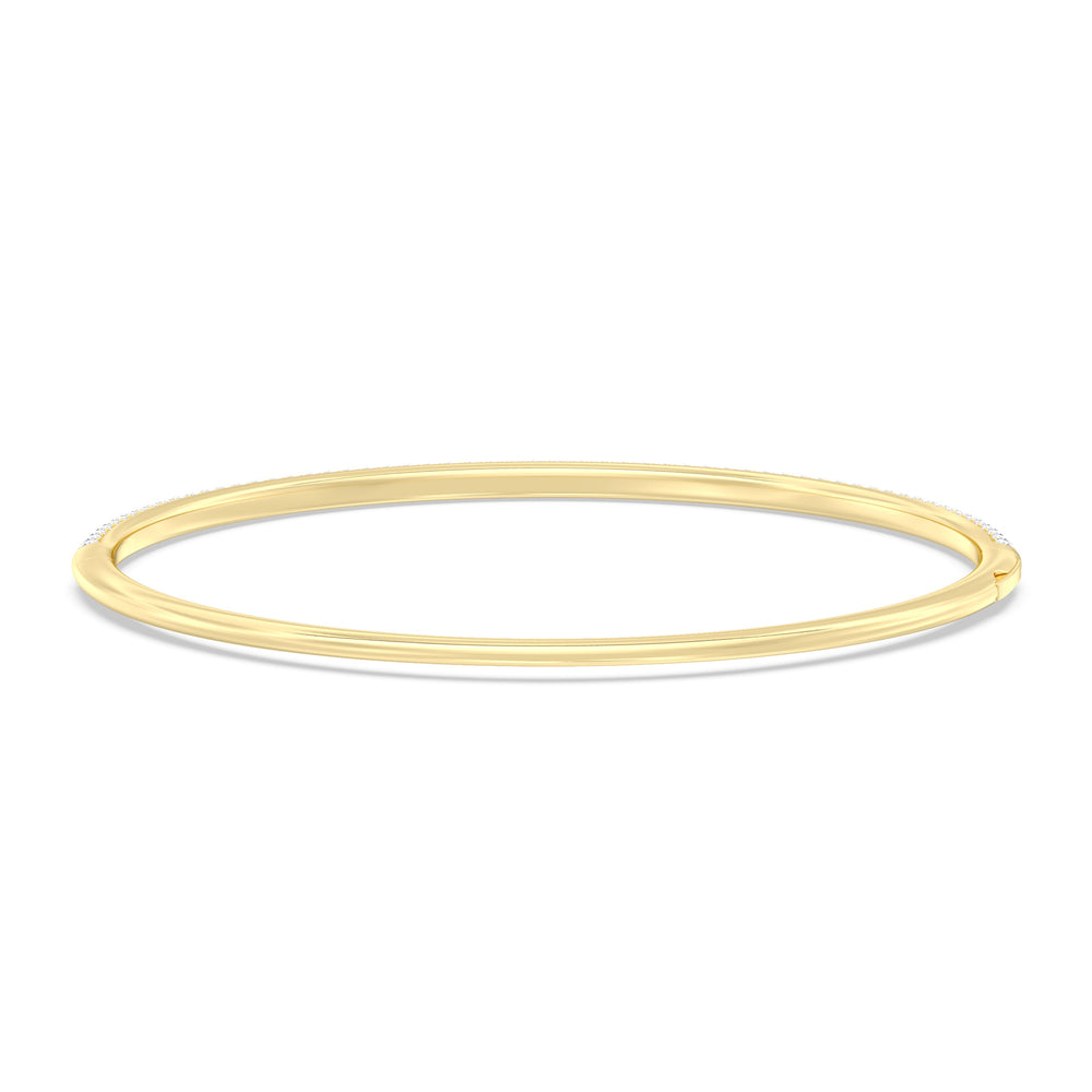 The Windsor Slim Bangle with Lab Cut Diamond in 14KT Yellow Gold view 6

