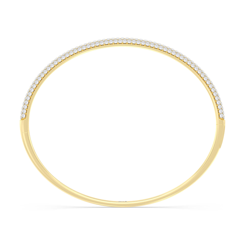 The Windsor Slim Bangle with Lab Cut Diamond in 14KT Yellow Gold view 4
