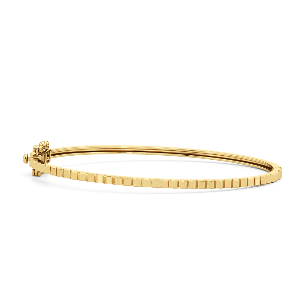 The Maeve Texture Bangle with 18K Yellow Gold Vermeil Cut Diamond in 14KT 18K Yellow Gold Vermeil view 1
