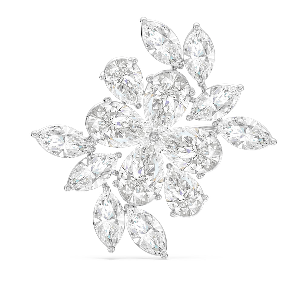 The Mosaic Brooch with 14KT White Gold / Lab / 24 Cut Diamond in 14KT White Gold / Lab / 24 view 1
