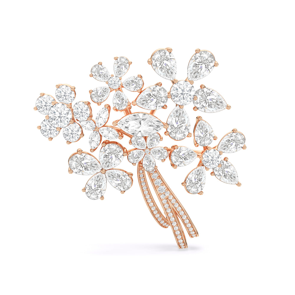 The Bouquet Brooch with 14KT Rose Gold / Lab / 25 Cut Diamond in 14KT Rose Gold / Lab / 25 view 1
