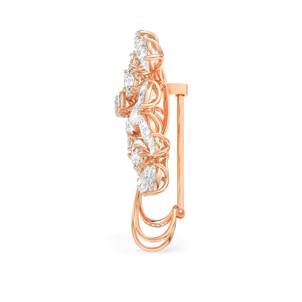 The Bouquet Brooch with 14KT Rose Gold / Lab / 25 Cut Diamond in 14KT Rose Gold / Lab / 25 view 3
