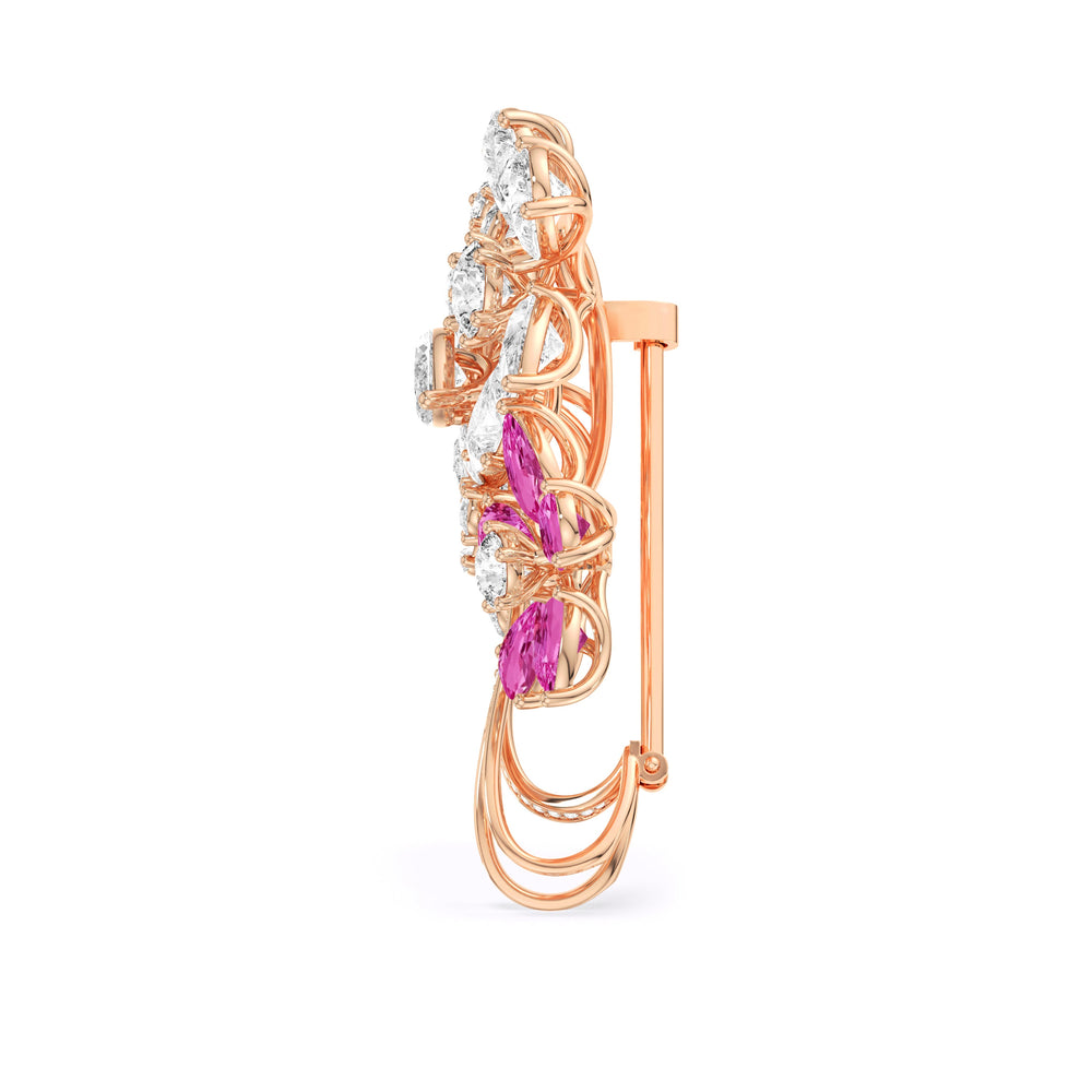 The Gemstone Bouquet Brooch with 14KT Rose Gold / Lab / 16 3/8 Cut Diamond in 14KT Rose Gold / Lab / 16 3/8 view 3
