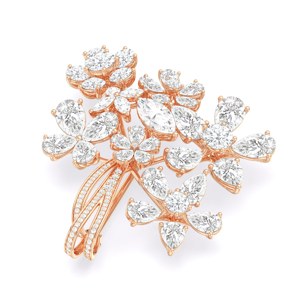 The Bouquet Brooch with 14KT Rose Gold / Lab / 25 Cut Diamond in 14KT Rose Gold / Lab / 25 view 2
