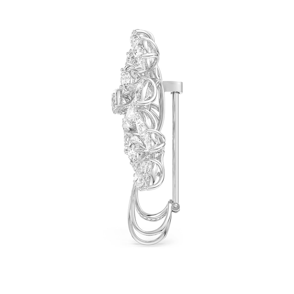 The Bouquet Brooch with 14KT White Gold / Lab / 25 Cut Diamond in 14KT White Gold / Lab / 25 view 3
