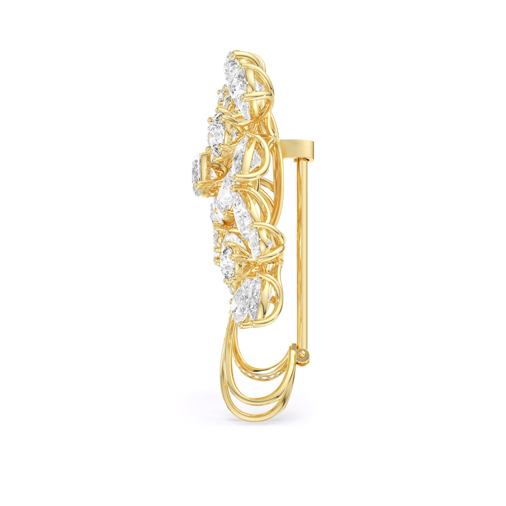 The Bouquet Brooch with 14KT Yellow Gold / Lab / 25 Cut Diamond in 14KT Yellow Gold / Lab / 25 view 3
