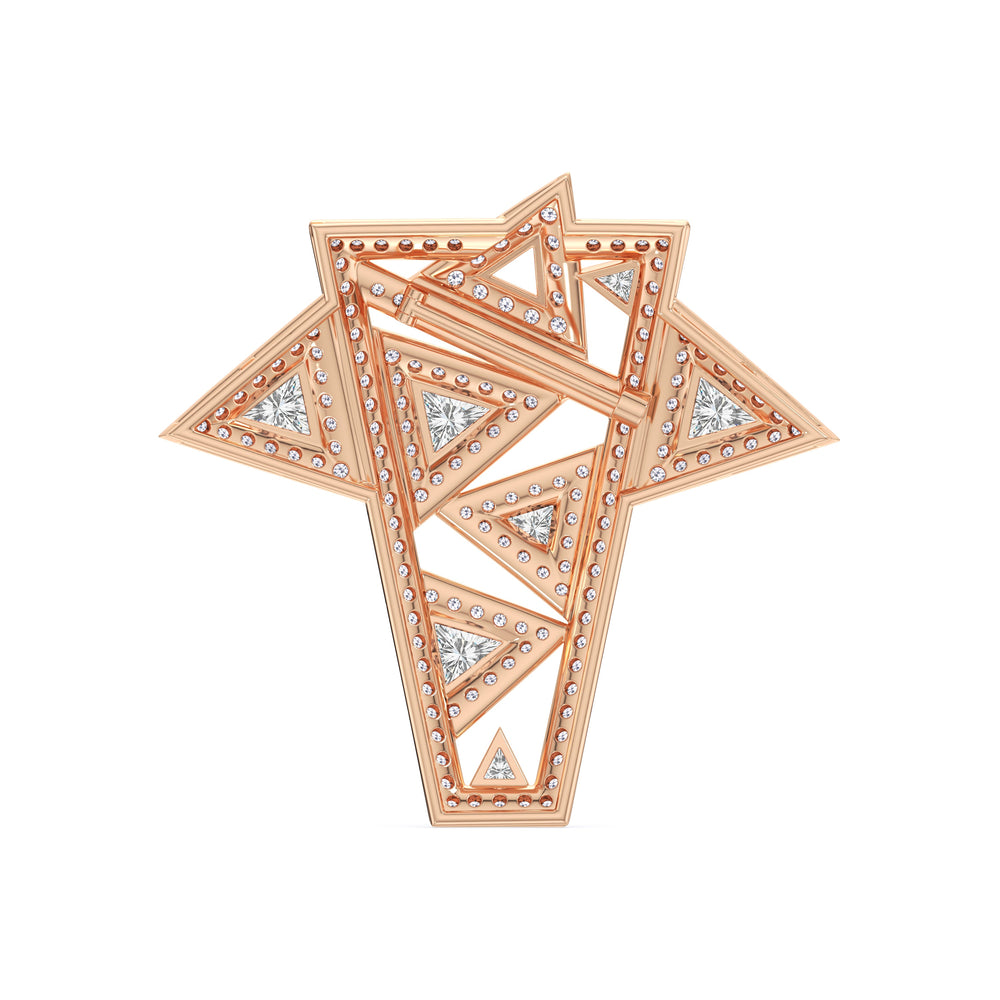 The Art Deco Brooch with 14KT Rose Gold / Lab / 10 1/2 Cut Diamond in 14KT Rose Gold / Lab / 10 1/2 view 4
