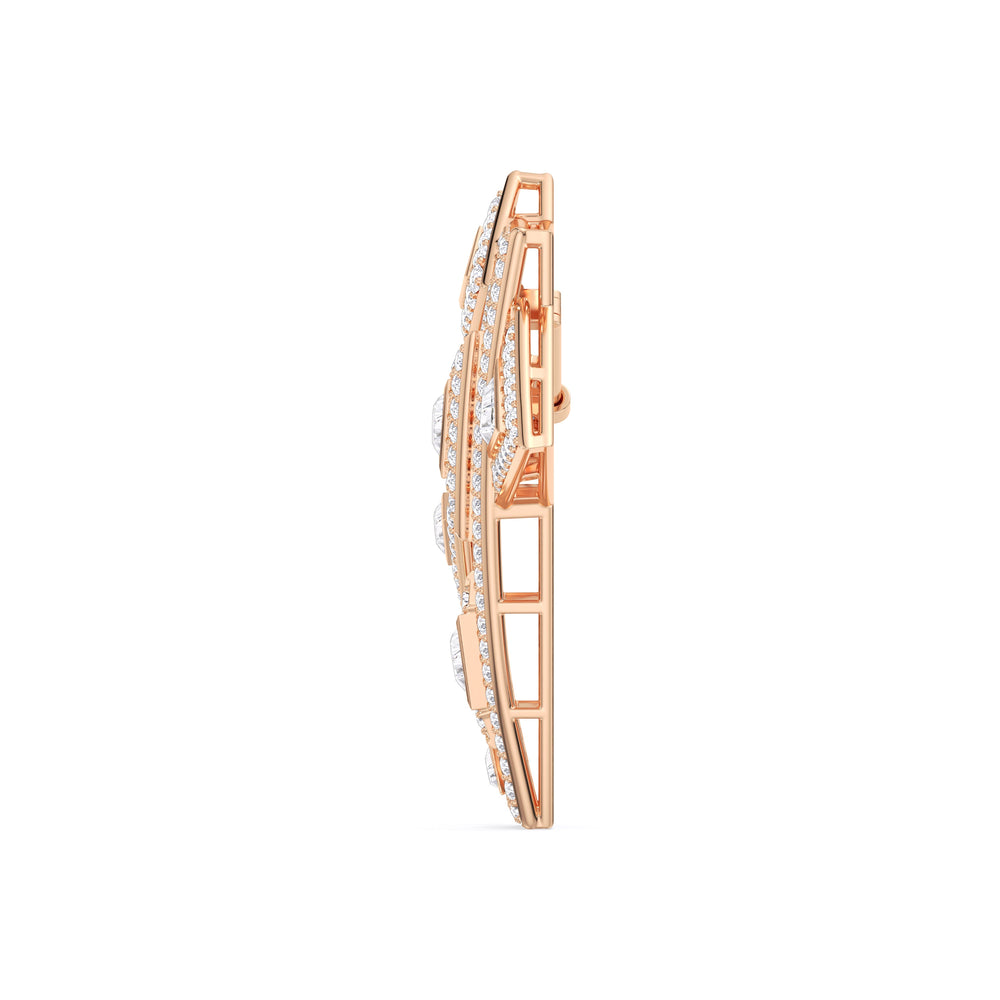 The Art Deco Brooch with 14KT Rose Gold / Lab / 10 1/2 Cut Diamond in 14KT Rose Gold / Lab / 10 1/2 view 3

