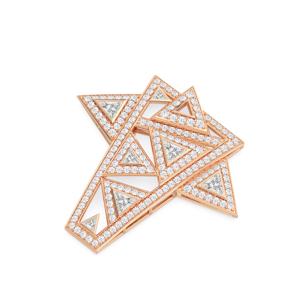 The Art Deco Brooch with 14KT Rose Gold / Lab / 10 1/2 Cut Diamond in 14KT Rose Gold / Lab / 10 1/2 view 2
