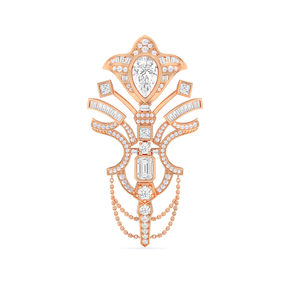 The Empire Brooch with 14KT Rose Gold / Lab / 7 1/4 Cut Diamond in 14KT Rose Gold / Lab / 7 1/4 view 1
