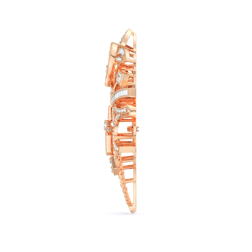 The Empire Brooch with 14KT Rose Gold / Lab / 7 1/4 Cut Diamond in 14KT Rose Gold / Lab / 7 1/4 view 3
