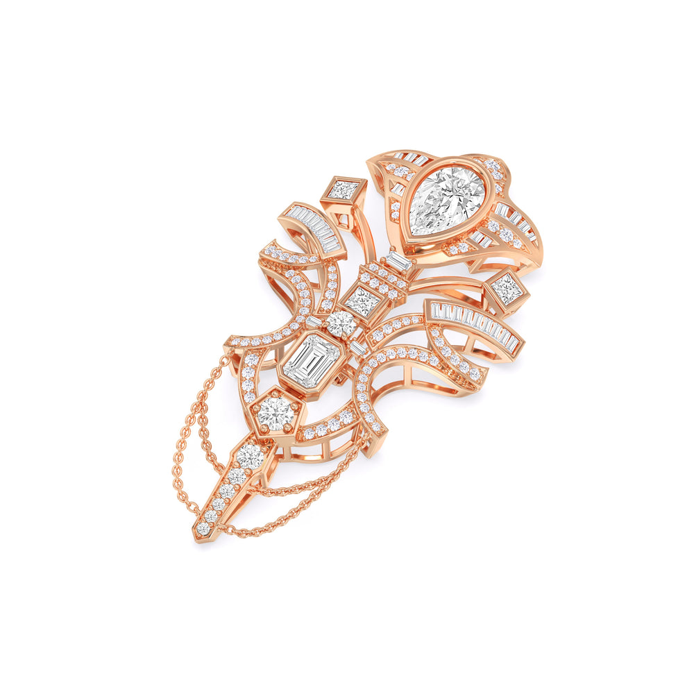 The Empire Brooch with 14KT Rose Gold / Lab / 7 1/4 Cut Diamond in 14KT Rose Gold / Lab / 7 1/4 view 2
