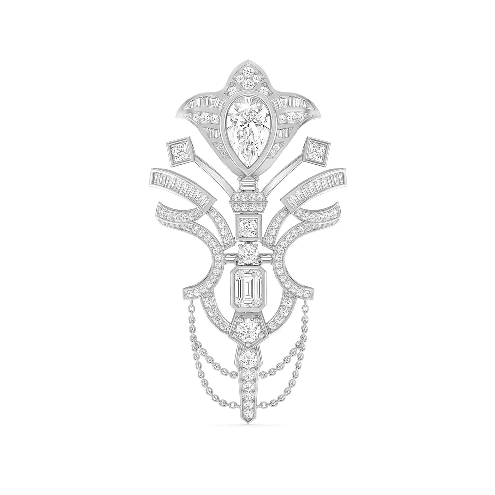 The Empire Brooch with 14KT White Gold / Lab / 7 1/4 Cut Diamond in 14KT White Gold / Lab / 7 1/4 view 1
