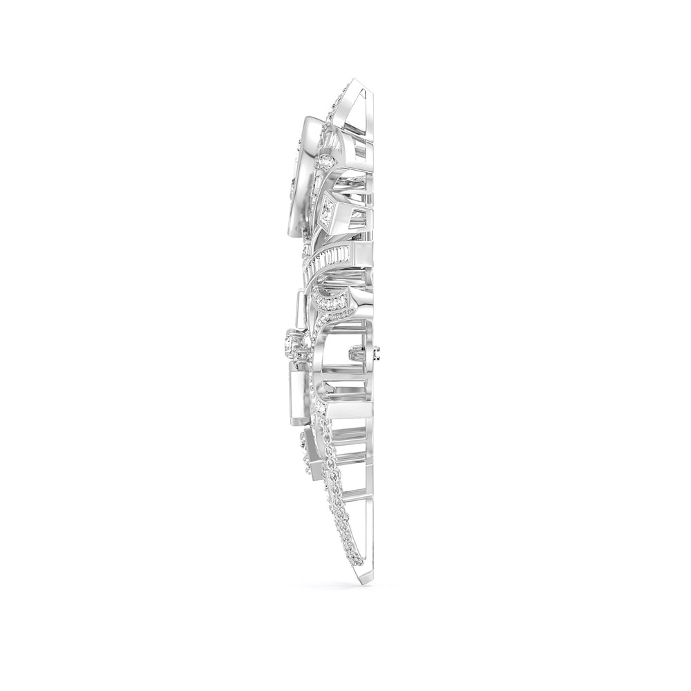 The Empire Brooch with 14KT White Gold / Lab / 7 1/4 Cut Diamond in 14KT White Gold / Lab / 7 1/4 view 3
