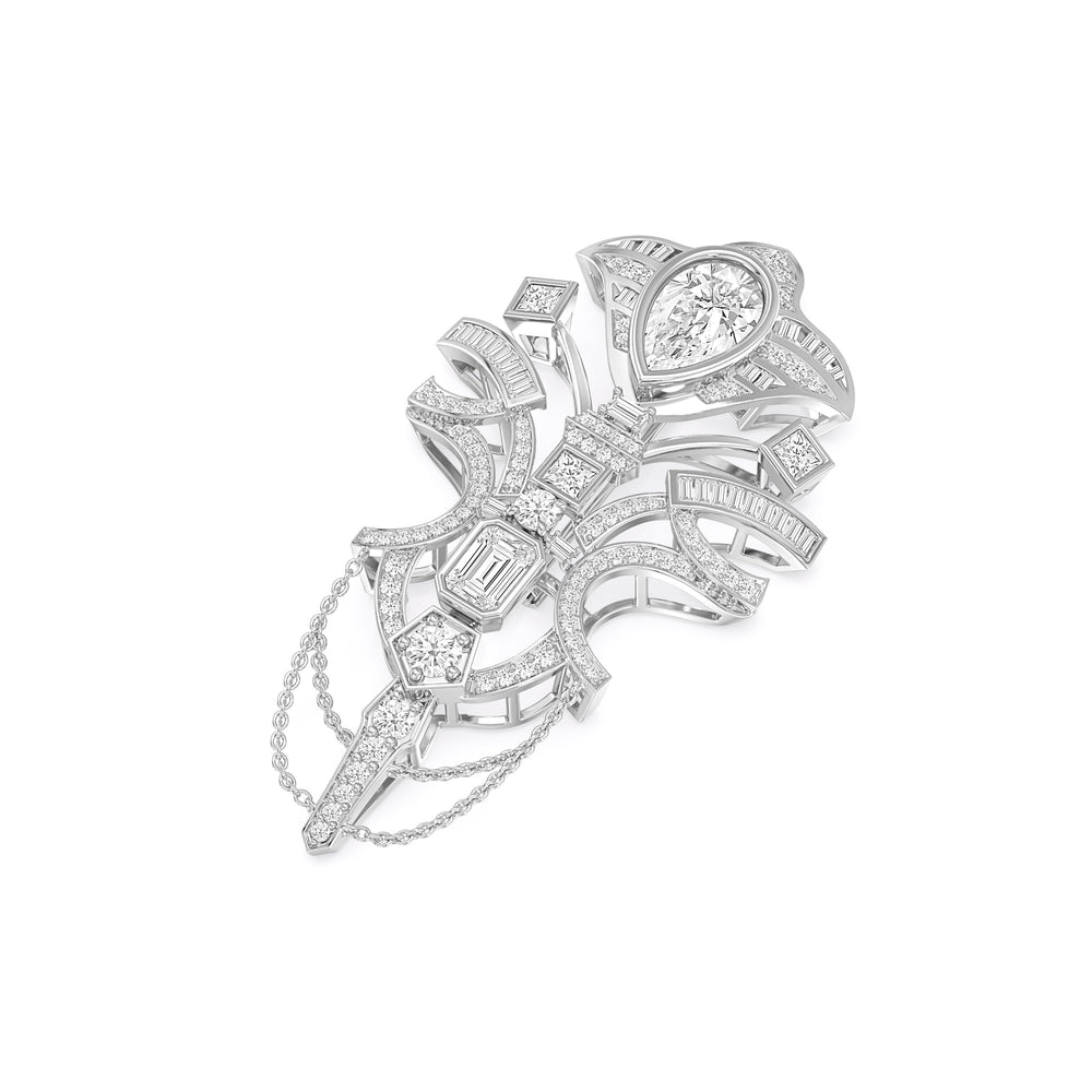 The Empire Brooch with 14KT White Gold / Lab / 7 1/4 Cut Diamond in 14KT White Gold / Lab / 7 1/4 view 2
