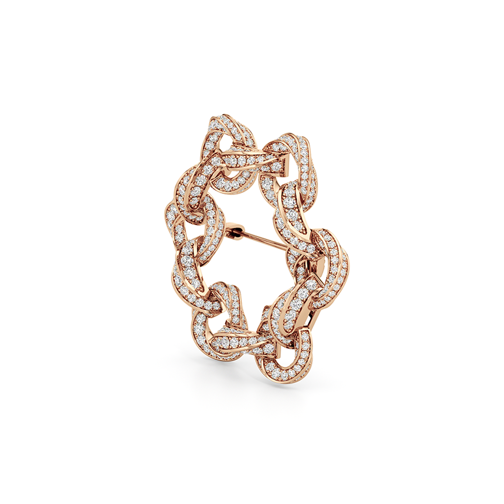 The Bond Circle Brooch with 18KT Rose Gold / Lab / 8 Cut Diamond in 14KT Rose Gold / Lab / 8 view 3
