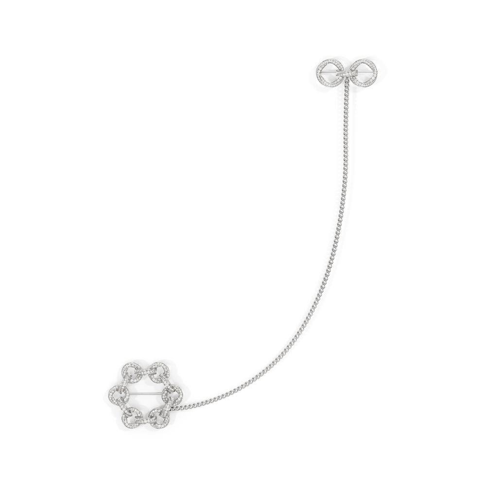 The Bond Brooch with 14KT White Gold / Lab / 11 Cut Diamond in 14KT White Gold / Lab / 11 view 2
