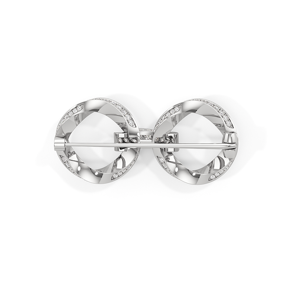 The Bond Link Brooch with Platinum / Lab / 3 Cut Diamond in 14KT Platinum / Lab / 3 view 5
