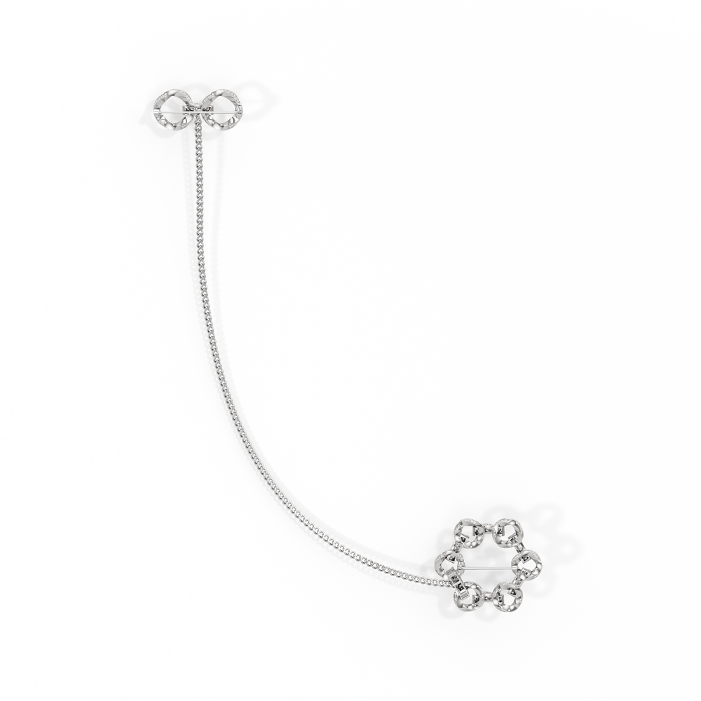 The Bond Brooch with 14KT White Gold / Lab / 11 Cut Diamond in 14KT White Gold / Lab / 11 view 5
