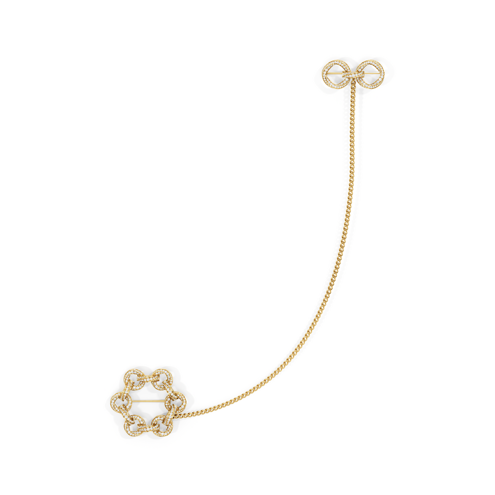 The Bond Brooch with 14KT Yellow Gold / Lab / 11 Cut Diamond in 14KT Yellow Gold / Lab / 11 view 2
