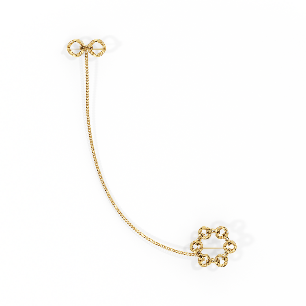 The Bond Brooch with 14KT Yellow Gold / Lab / 11 Cut Diamond in 14KT Yellow Gold / Lab / 11 view 5
