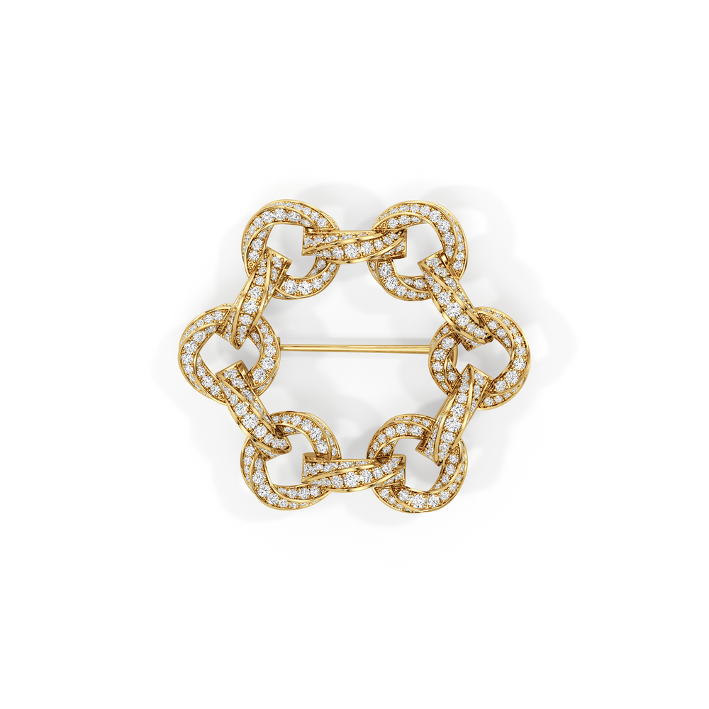 The Bond Brooch with 14KT Yellow Gold / Lab / 11 Cut Diamond in 14KT Yellow Gold / Lab / 11 view 3
