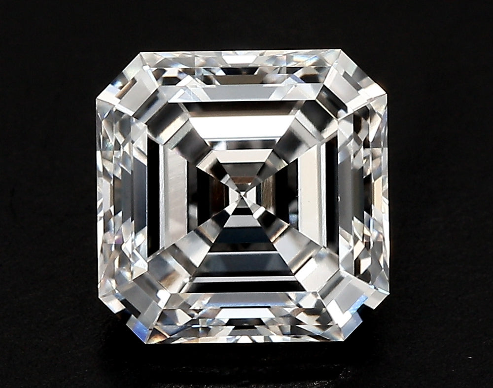 7.03 Carat Asscher Lab Diamond with  Cut Diamond in 14KT  view 1
