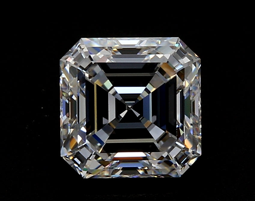 1.55 Carat Asscher Lab Diamond with  Cut Diamond in 14KT  view 1
