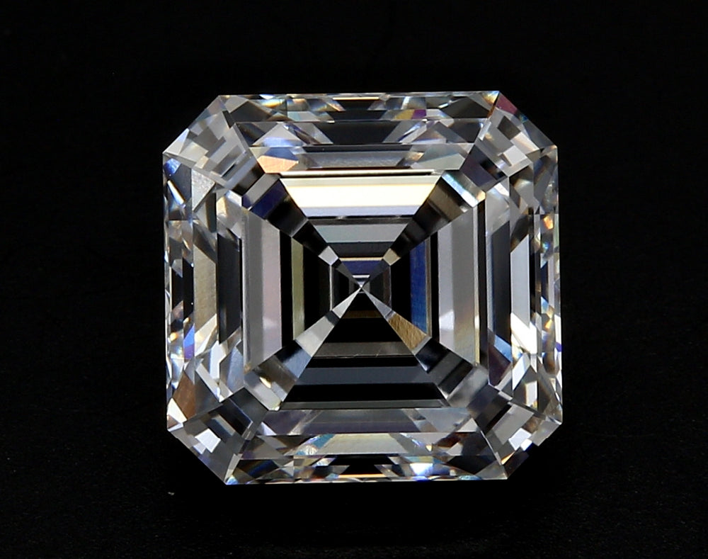 9.03 Carat Asscher Lab Diamond with  Cut Diamond in 14KT  view 1

