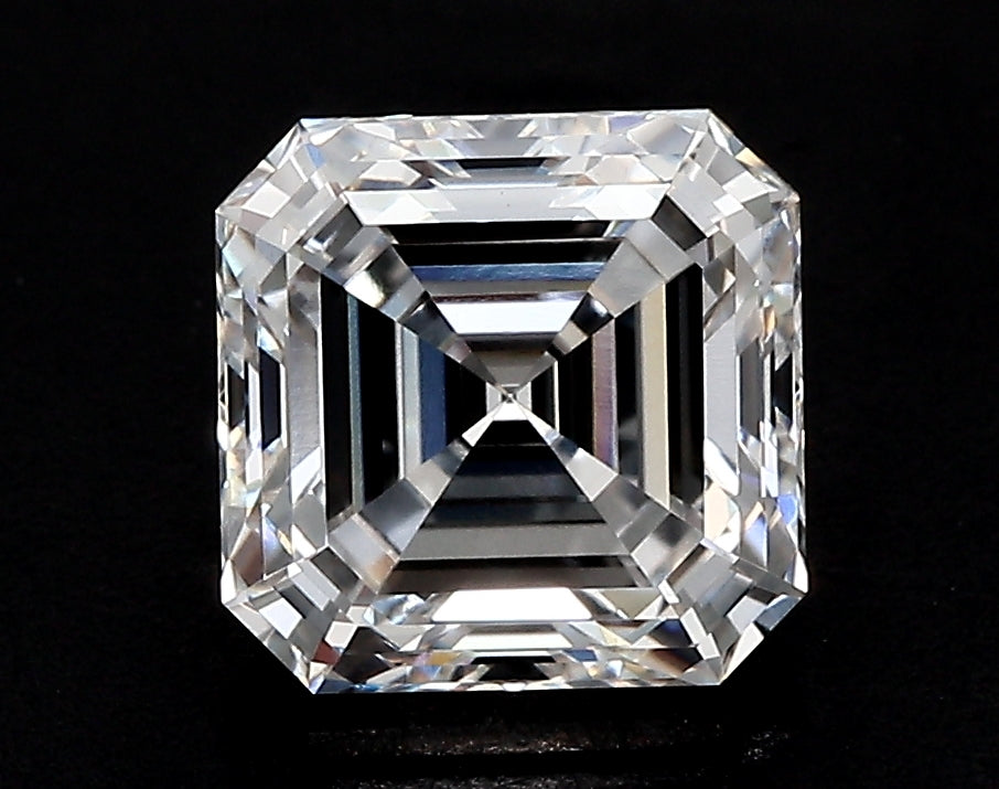 1.53 Carat Asscher Lab Diamond with  Cut Diamond in 14KT  view 1
