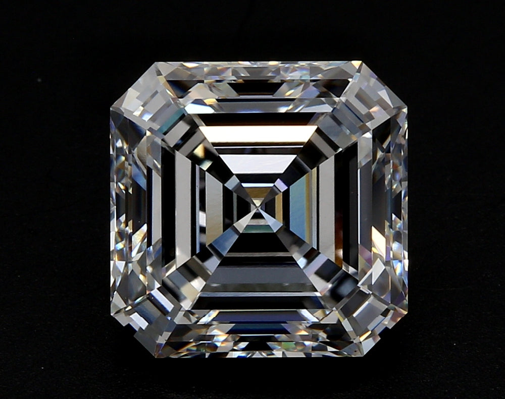 2.67 Carat Asscher Lab Diamond with  Cut Diamond in 14KT  view 1
