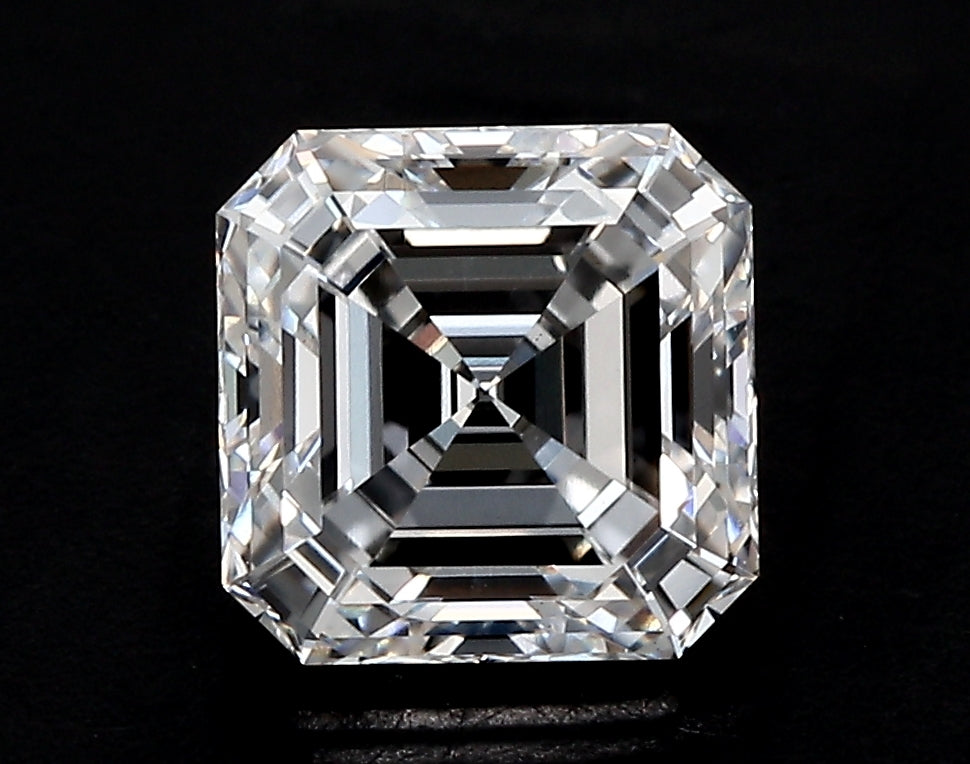 1.53 Carat Asscher Lab Diamond with  Cut Diamond in 14KT  view 1

