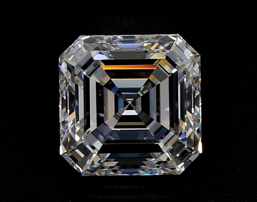 1.07 Carat Asscher Lab Diamond with  Cut Diamond in 14KT  view 1

