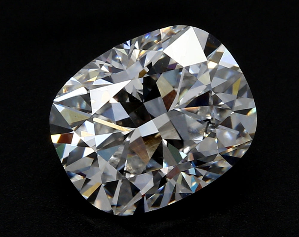 4.55 Carat Cushion Lab Diamond with  Cut Diamond in 14KT  view 1

