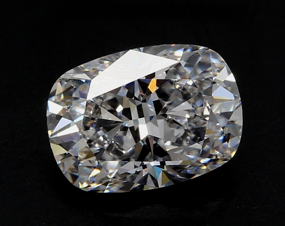 3.28 Carat Cushion Lab Diamond with  Cut Diamond in 14KT  view 1
