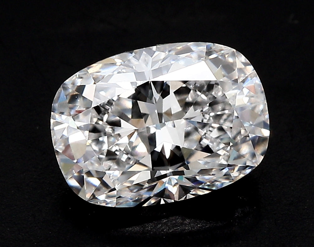 3.56 Carat Cushion Lab Diamond with  Cut Diamond in 14KT  view 1
